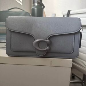 Coach Tabby Shoulder Bag 26 in Pebble Leather – Grey Blue